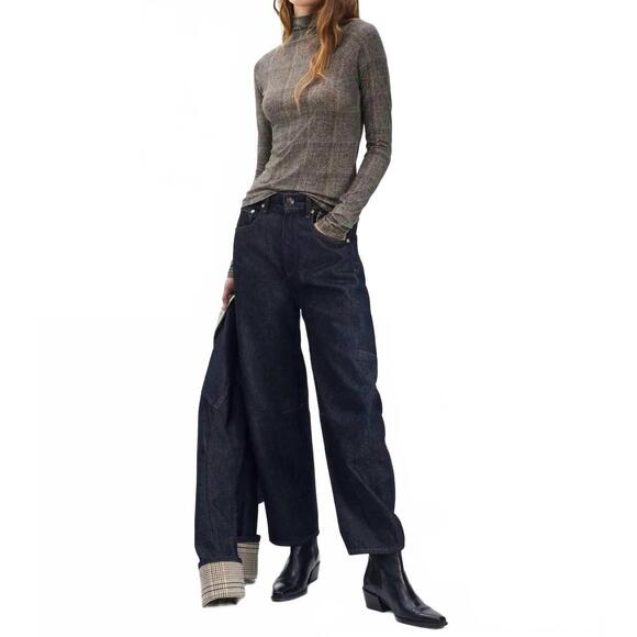RAG & BONE Tops - NEW RAG & BONE shawl plaid turtleneck tee in brown multi